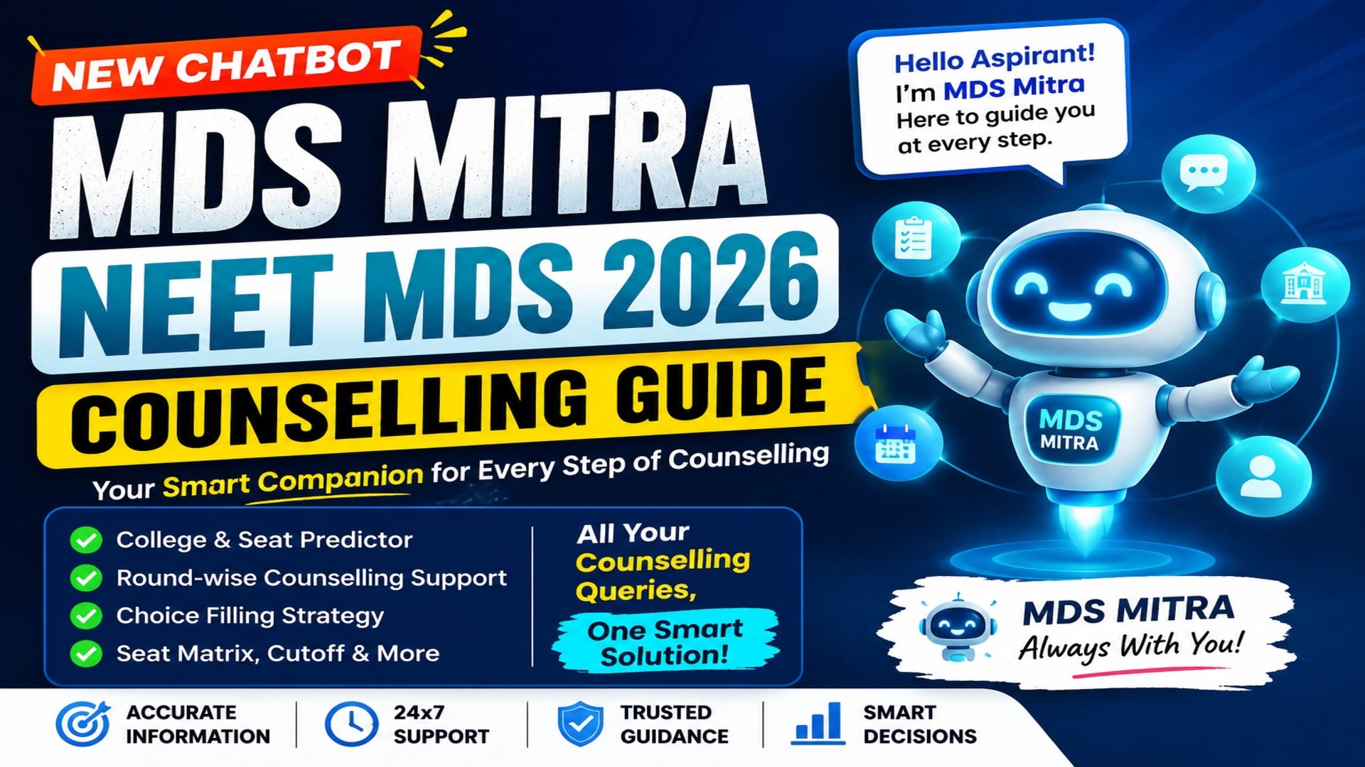 Introducing MDS Mitra – Your AI Companion for NEET MDS 2026 Counselling.